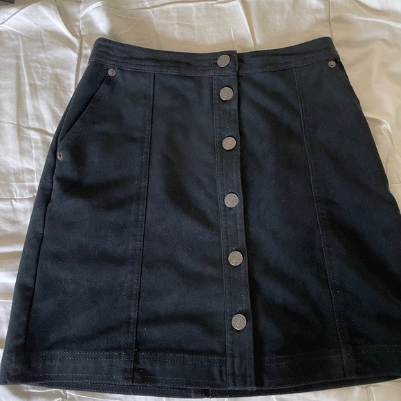 Abercrombie Black Faux-Suede Button-Up Mini Skirt Size XS - Picture 6 of 14